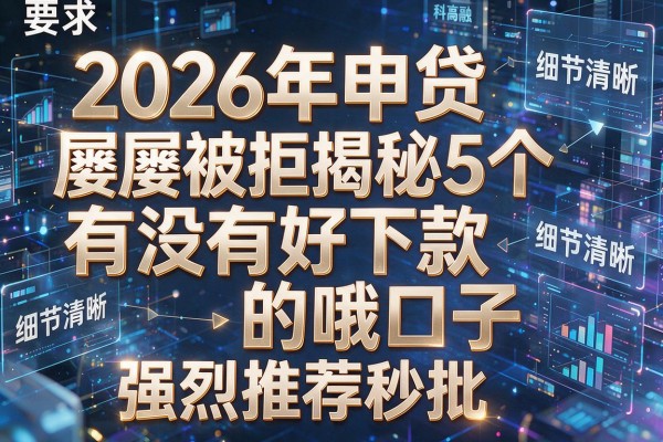 2026年申贷屡屡被拒揭秘5个有没有好下款的哦口子强烈推荐秒批！