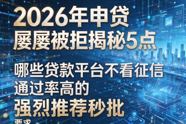 2026年申贷屡屡被拒揭秘5点哪些贷款平台不看征信通过率高的强烈推荐秒批!