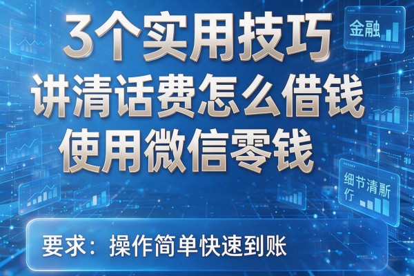 3个实用技巧讲清话费怎么借钱使用微信零钱，操作简单快速到账！