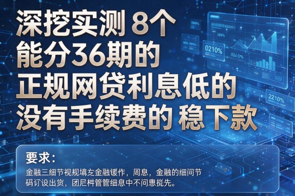 深挖实测8个能分36期的正规网贷利息低的没有手续费的稳下款！