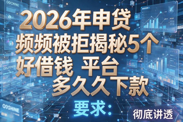 2026年申贷频频被拒揭秘5个好借钱平台多久下款彻底讲透!