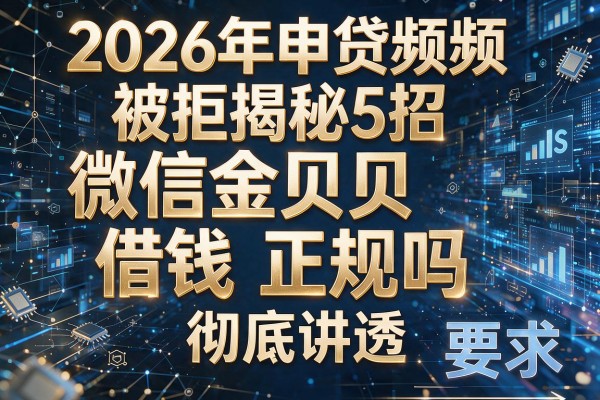 2026年申贷频频被拒揭秘5招微信金贝贝借钱正规吗彻底讲透!