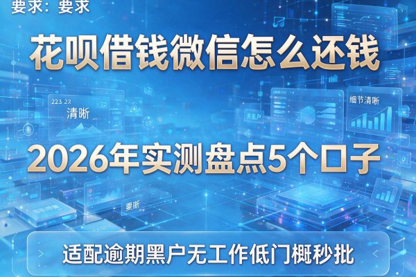 花呗借钱微信怎么还钱 2026年实测盘点5个口子 适配逾期黑户无工作低门槛秒批!