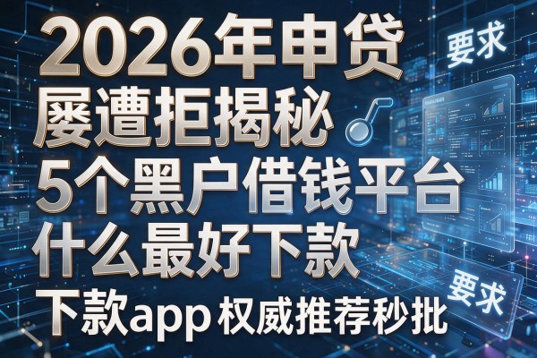 2026年申贷屡遭拒揭秘5个黑户借钱平台什么最好下款app权威推荐秒批!