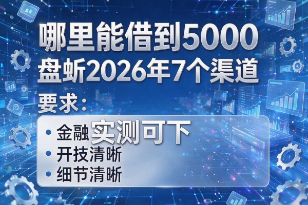 哪里能借到5000 盘点2026年7个渠道 实测可下！