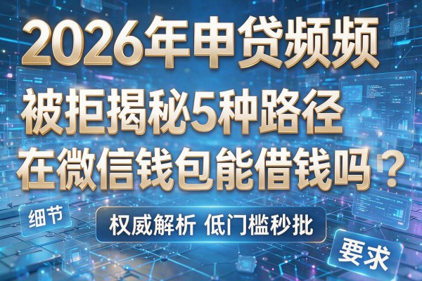 2026年申贷频频被拒揭秘5种路径在微信钱包中能借钱吗权威解析低门槛秒批!