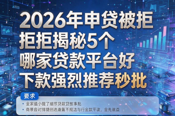 2026年申贷被拒揭秘5个哪家贷款平台好下款强烈推荐秒批!