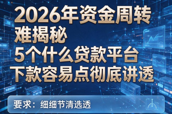 2026年资金周转难揭秘5个什么贷款平台下款容易点彻底讲透!