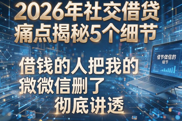 2026年社交借贷痛点揭秘5个细节借钱的人把我的微信删了彻底讲透!