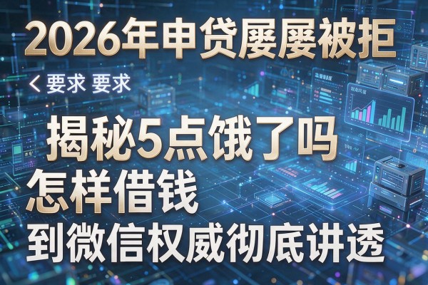 2026年申贷屡屡被拒揭秘5点饿了吗怎样借钱到微信权威彻底讲透!