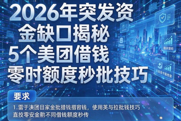 2026年突发资金缺口揭秘5个美团借钱零时额度秒批技巧!