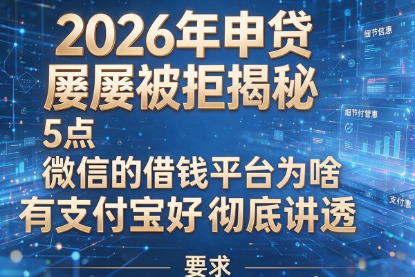 2026年申贷屡屡被拒揭秘5点微信的借钱平台为啥没有支付宝好彻底讲透!