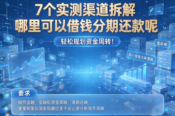 7个实测渠道拆解哪里可以借钱分期还款呢,轻松规划资金周转!
