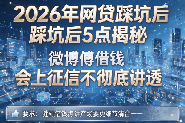 2026年网贷踩坑后5点揭秘微博借钱会上征信不彻底讲透!