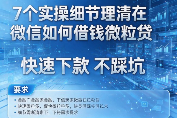 7个实操细节理清在微信如何借钱微粒贷,快速下款不踩坑!