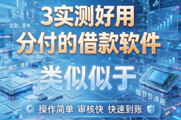 3个实测好用的类似于分付的借款软件，操作简单审核快快速到账！