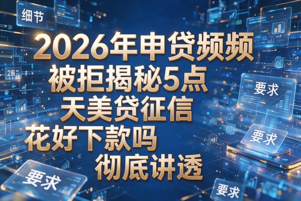 2026年申贷频频被拒揭秘5点天美贷征信花好下款吗彻底讲透!