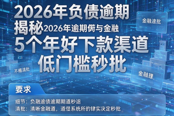 2026年负债逾期揭秘5个年好下款渠道低门槛秒批!