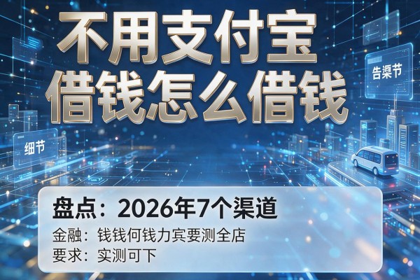 不用支付宝借钱怎么借钱 盘点2026年7个渠道 实测可下!