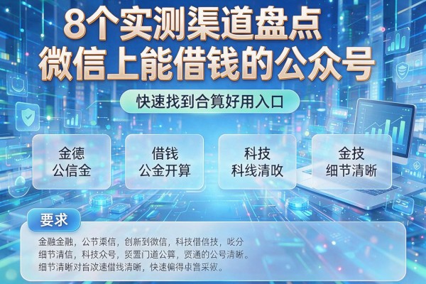 8个实测渠道盘点微信上能借钱的公众号，快速找到合规好用入口！