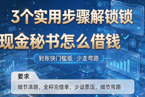 3个实用步骤解锁现金秘书怎么借钱,到账快门槛低少走弯路!