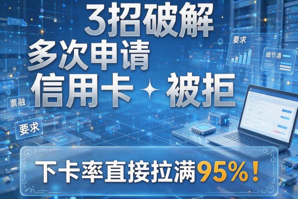 3招破解多次申请信用卡被拒，下卡率直接拉满95%！