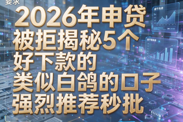 2026年申贷被拒揭秘5个好下款的类似白鸽的口子强烈推荐秒批！