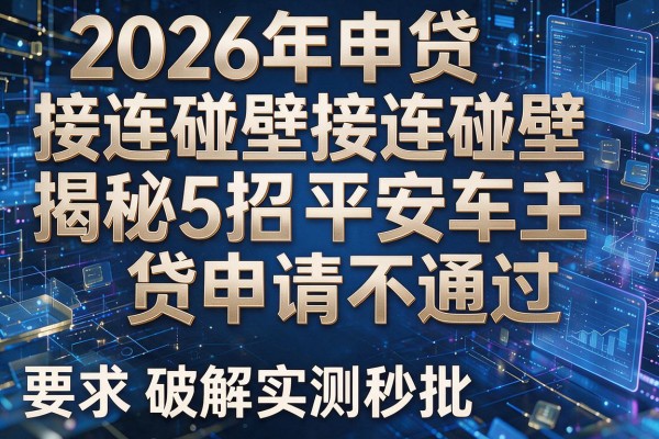 2026年申贷接连碰壁揭秘5招平安车主贷申请不通过破解实测秒批!