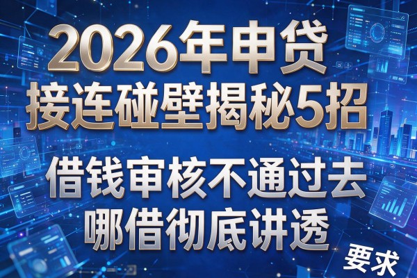 2026年申贷接连碰壁揭秘5招借钱审核不通过去哪借彻底讲透!