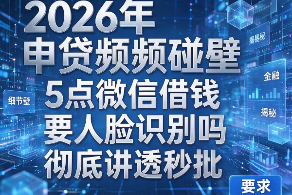 2026年申贷频频碰壁揭秘5点微信借钱要人脸识别吗彻底讲透秒批！