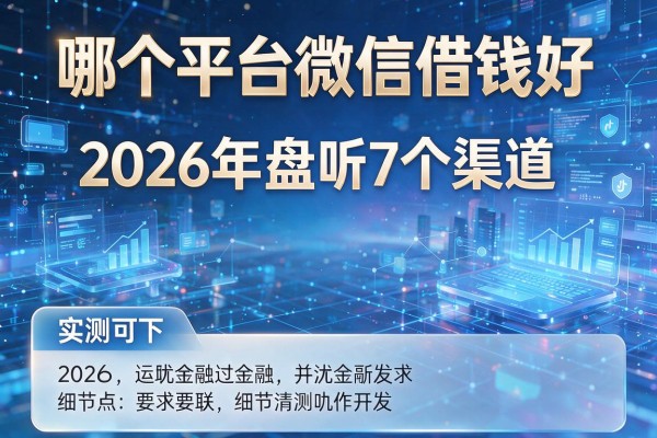 哪个平台微信借钱好 2026年盘点7个渠道 实测可下!