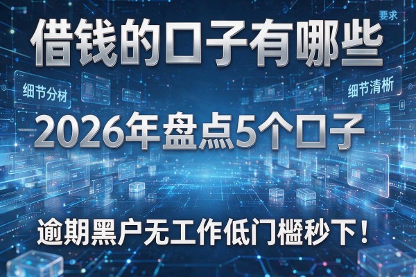 借钱的口子有哪些 2026年盘点5个口子 逾期黑户无工作低门槛秒下