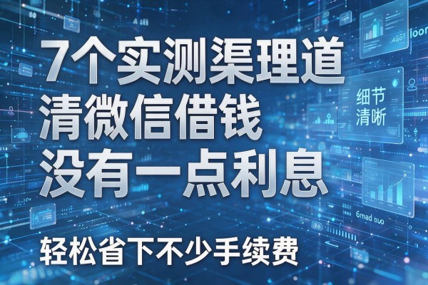 7个实测渠道理清微信借钱没有一点利息,轻松省下不少手续费!