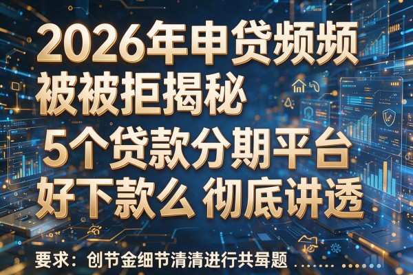 2026年申贷频频被拒揭秘5个贷款分期平台好下款么彻底讲透!