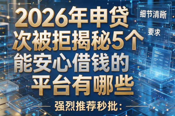 2026年申贷次次被拒揭秘5个能安心借钱的平台有哪些强烈推荐秒批!