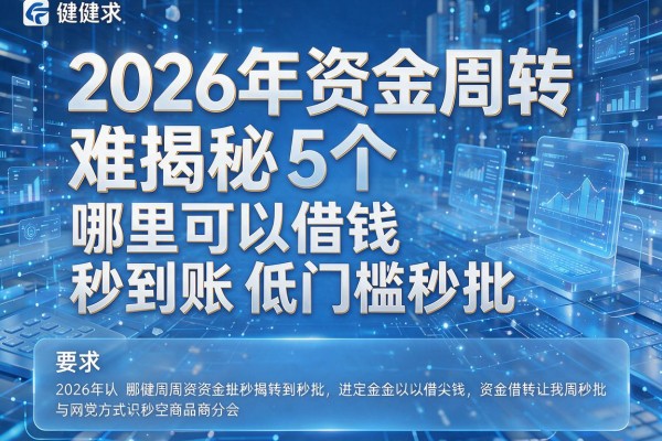 2026年资金周转难揭秘5个哪里可以借钱秒到账低门槛秒批！