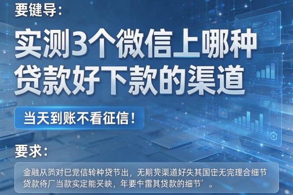 实测3个微信上哪种贷款好下款的渠道,当天到账不看征信!