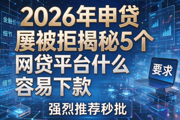 2026年申贷屡被拒揭秘5个什么网贷平台容易下款强烈推荐秒批!
