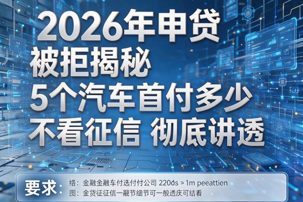 2026年申贷被拒揭秘5个汽车首付多少不看征信彻底讲透！