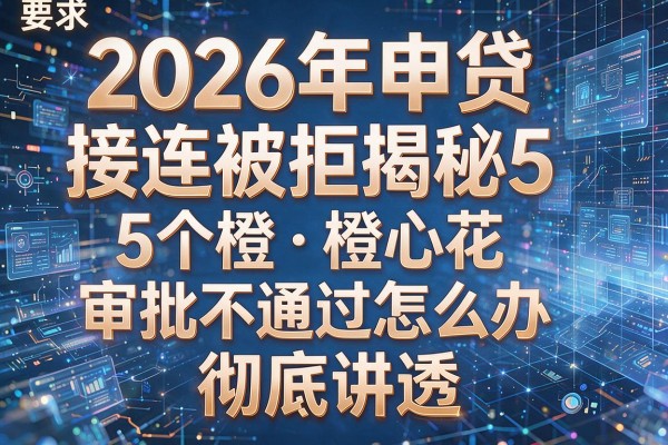 2026年申贷接连被拒揭秘5个橙心花审批不通过怎么办彻底讲透!