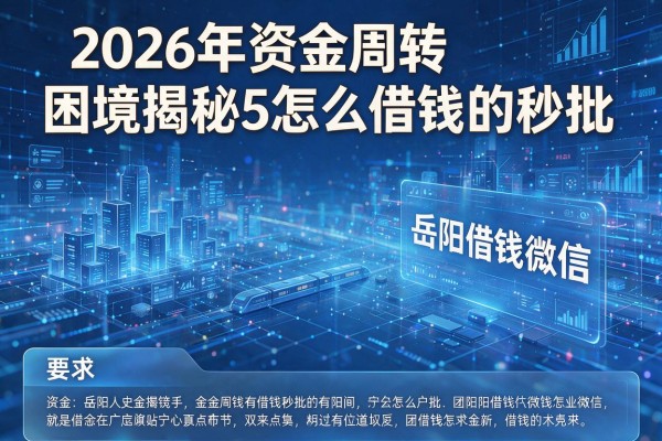 2026年资金周转困境揭秘5岳阳借钱微信怎么借钱的秒批!