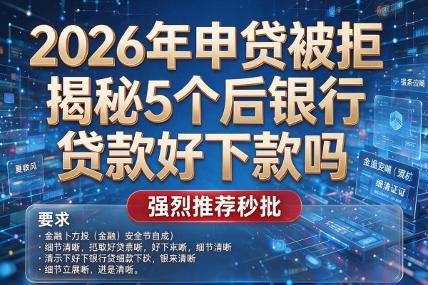 2026年申贷被拒揭秘5个年后银行贷款好下款吗强烈推荐秒批!