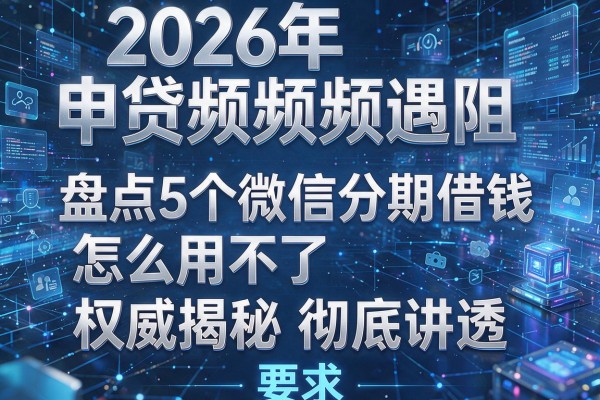2026年申贷频频遇阻盘点5个微信分期借钱怎么用不了权威揭秘彻底讲透!