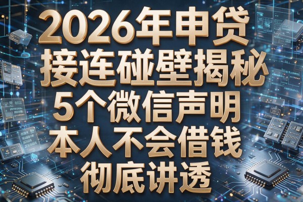 2026年申贷接连碰壁揭秘5个微信声明本人不会借钱彻底讲透!