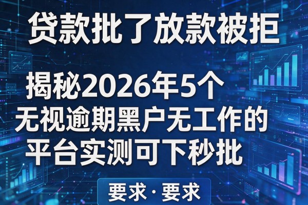 贷款批了放款被拒揭秘2026年5个无视逾期黑户无工作的平台实测可下秒批!