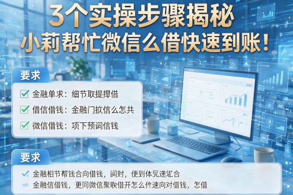 3个实操步骤揭秘小莉帮忙微信借钱怎么借快速到账！