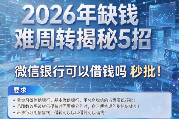 2026年缺钱难周转揭秘5招微信银行可以借钱吗秒批!