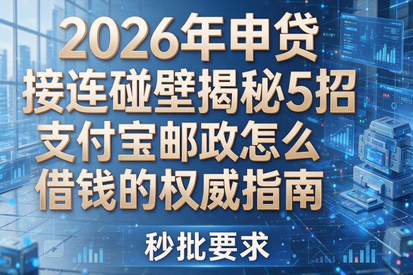 2026年申贷接连碰壁揭秘5招支付宝邮政怎么借钱的权威指南秒批!