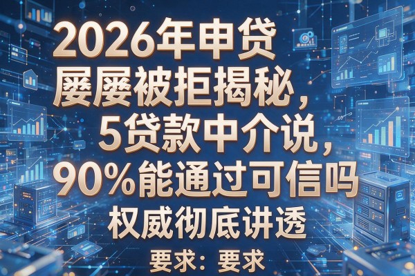 2026年申贷屡屡被拒揭秘5贷款中介说90%能通过可信吗权威彻底讲透!