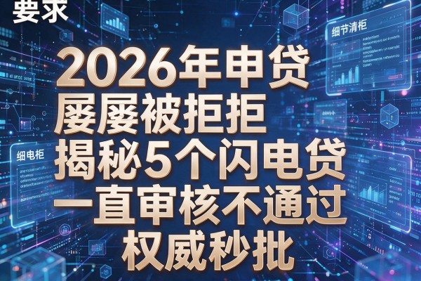 2026年申贷屡屡被拒揭秘5个闪电贷一直审核不通过权威秒批!